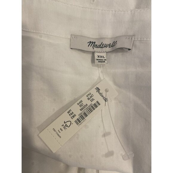 NWT Madewell Button Front Mini Dress Eyelet Lace White Size XXL New - Picture 5 of 6
